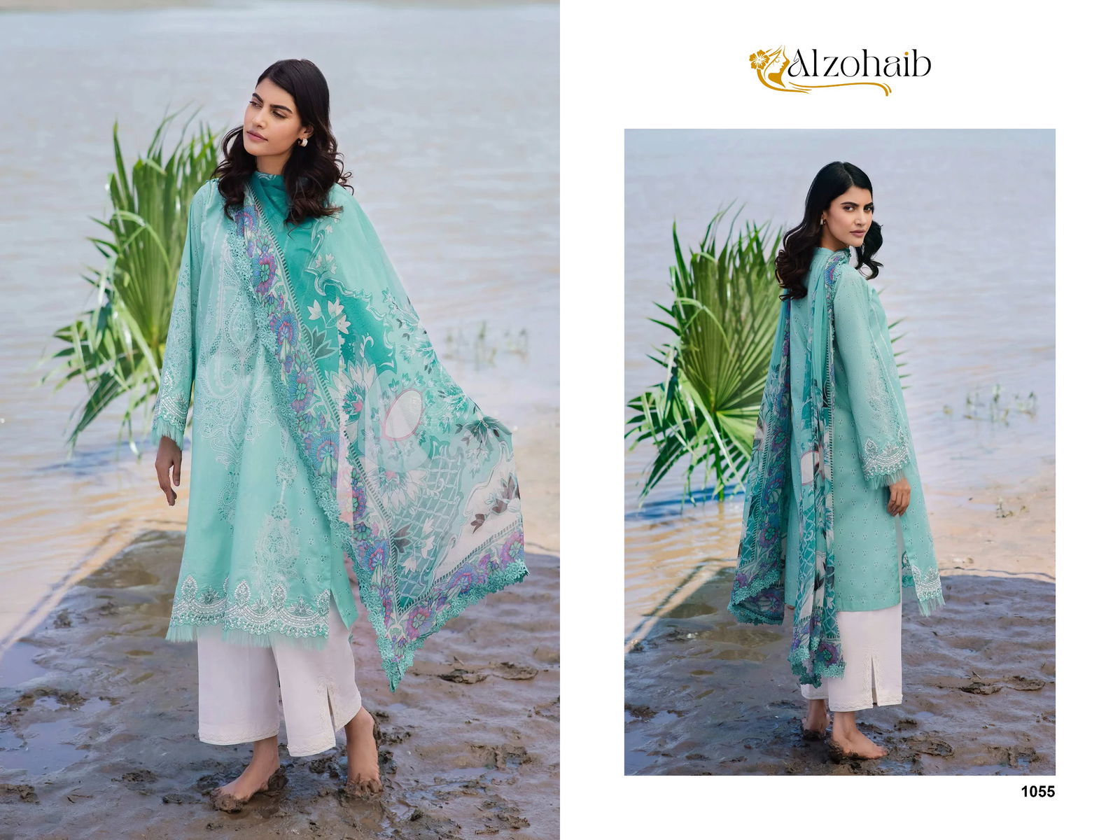 M Basics 2 By Alzohaib Embroidery Patch Cotton Pakistani Suits Wholesale Shop in Surat
